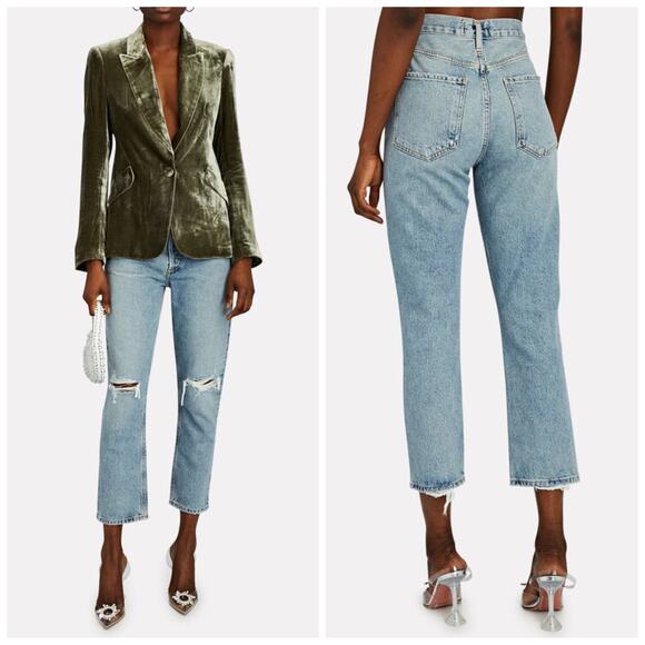 Agolde Denim - AGOLDE Riley High Rise Straight Crop Jean Escalate